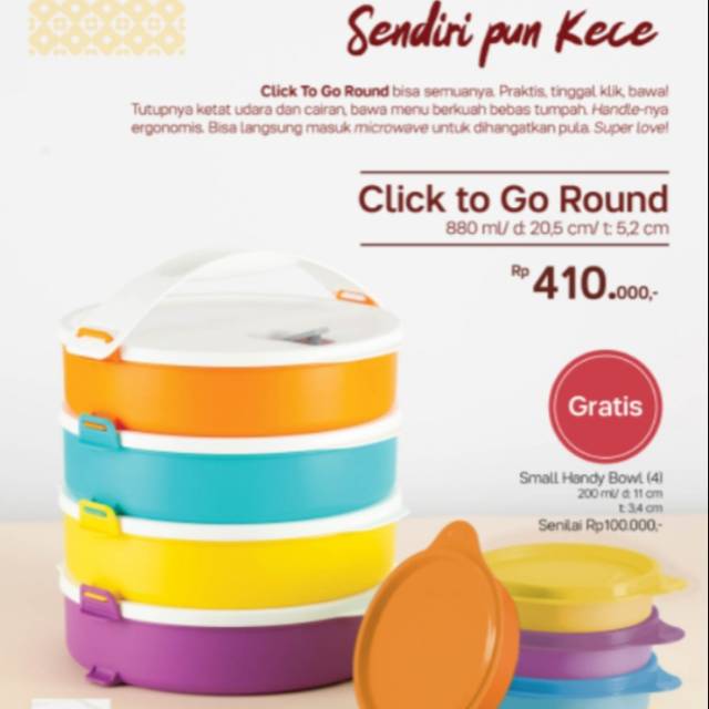 Gratis ongkir  Tupperware Ctg round + free