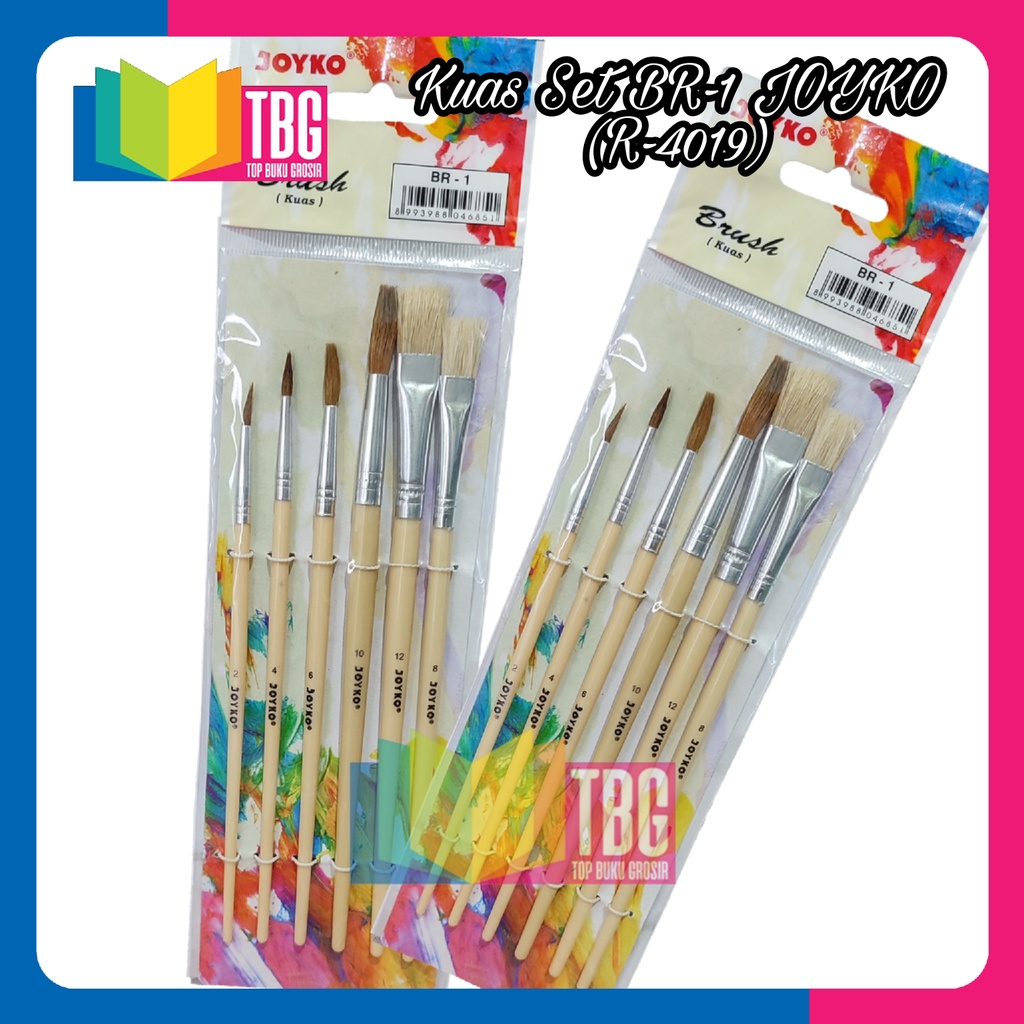 

1SET (6PCS) KUAS SET BR-1 JOYKO/ BRUSH BR1 / KUAS LUKIS / KUAS SET (R-4019)