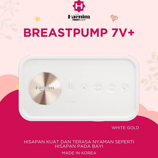 Haenim Breastpump 7V+ - Breast Pump Made in Korea Pompa Asi untuk Ibu Dan Bayi