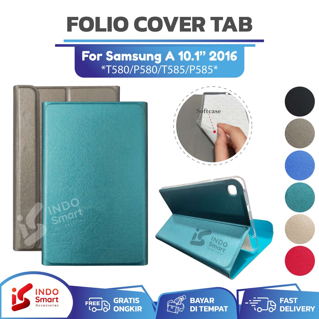 Samsung Tab A 10.1 inch 2016 P580 P585 P585Y Case Folio Cover PU Leather Flip Book Case Standing