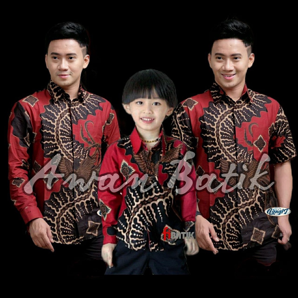 TERBARU Couple sweet || couple batik ayah dan anak cowok BATIK MARON Batik Premium