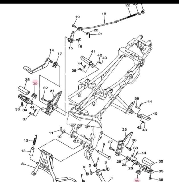 PLASTIK FOOTSTEP INJAKAN VIXION OLD NVA SCORPIO ASLI ORI YAMAHA 5BP 27426 00