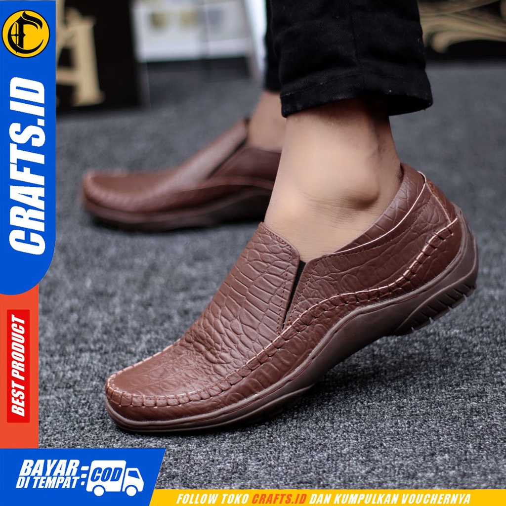 CRAFTS sandro - Sepatu Formal Pantofel Kulit Asli Kerja Pria