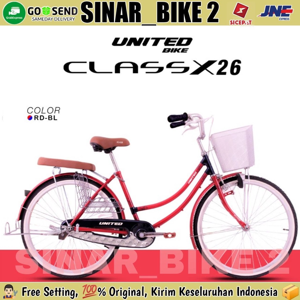 Sepeda Keranjang  Dewasa UNITED CLASS X 20, 24 &amp; 26 Inch New 2020 Keranjang Besi