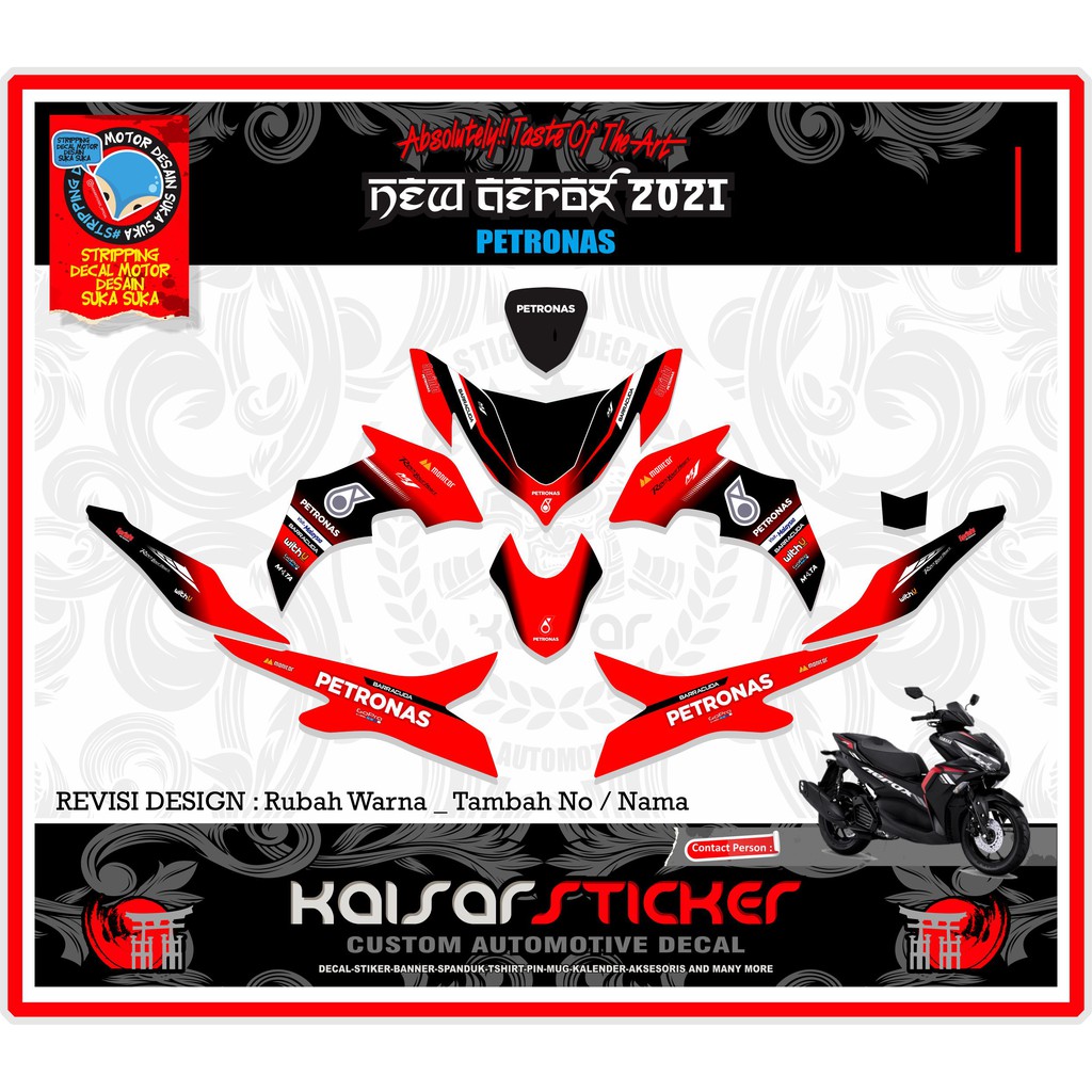 STICKER DECAL AEROX 155 NEW 2021 PETRONAS FULL BODY