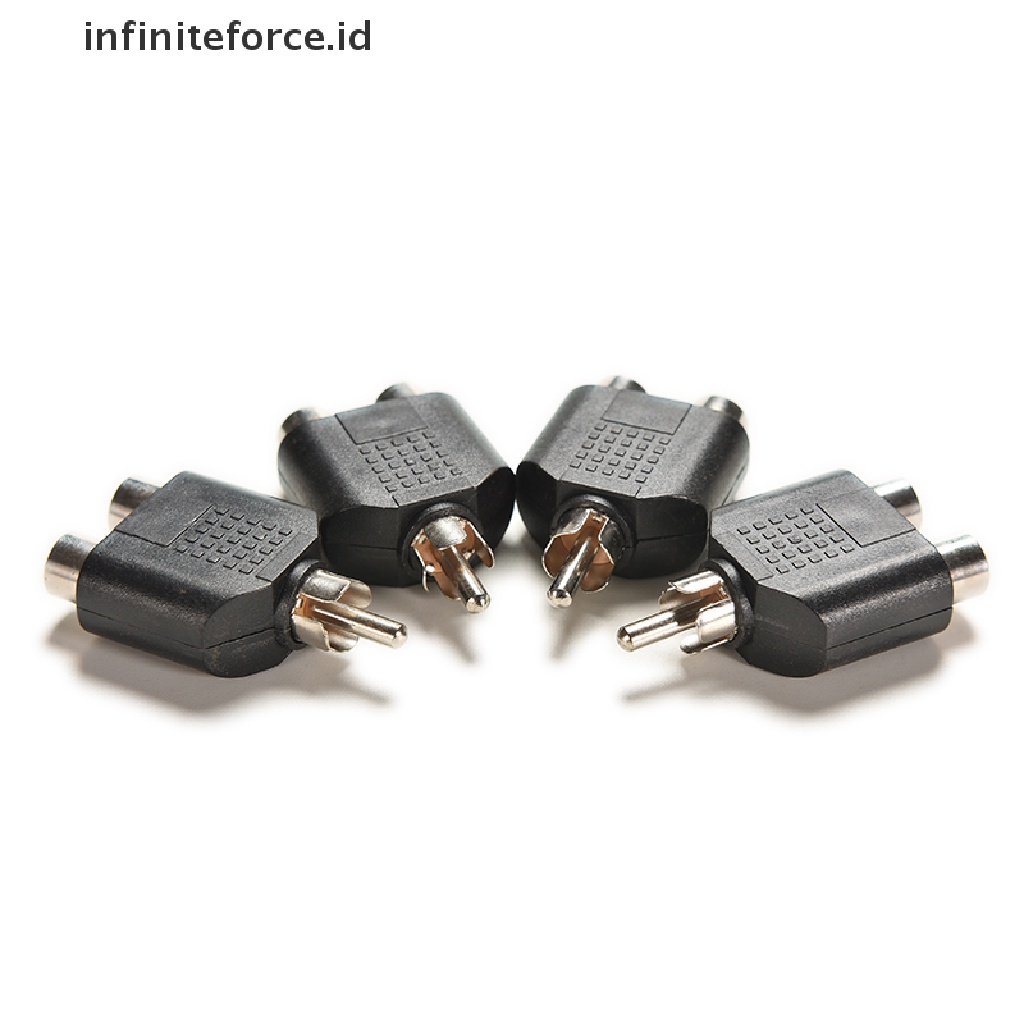 (Infiniteforce.Id) 2pcs Kabel Splitter Audio Video Av 1-male Ke 2 female