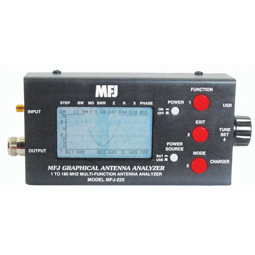MFJ-225, HF/VHF, 1.8-170 MHz, DUAL PORTS, ANTENNA ANALYZER