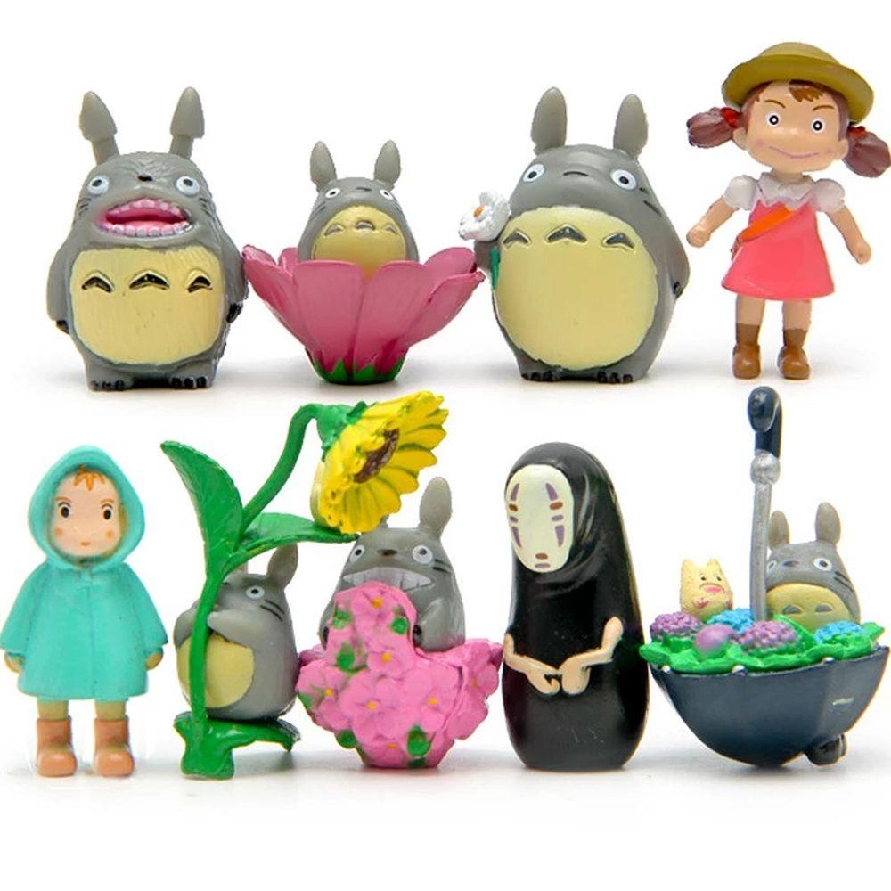 QUINTON My Neighbor Totoro Garden Hadiah Ulang Tahun Figure Mainan Mini Mainan Anak Gambar Anime Ada Muka Man