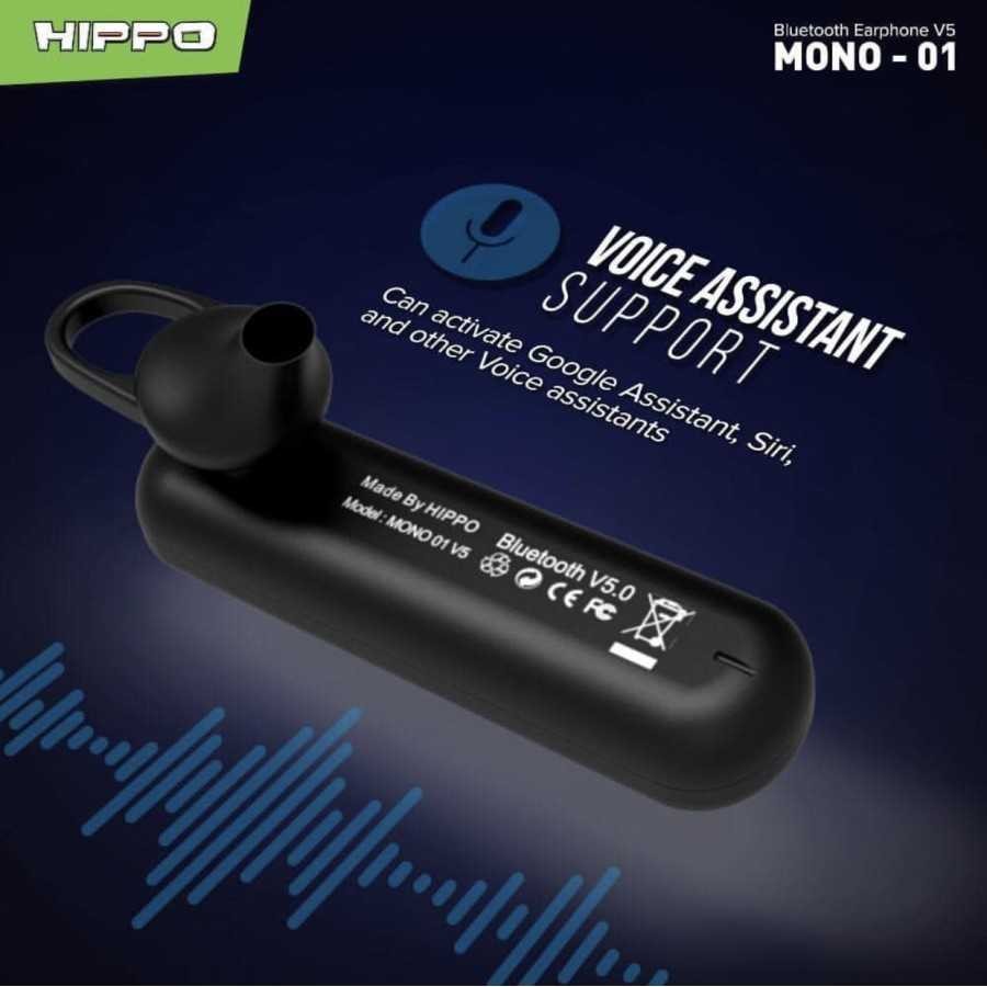 Hippo Headset Bluetooth Mono 01 V5 Earphone Wireless