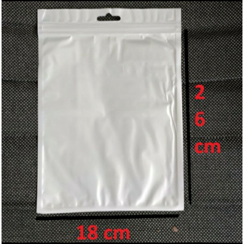 SKU - 2010 PLASTIK KLIP 18X26CM ISI 10 PCS ZIPLOCK PUTIH SUSU 18 x 26 CM