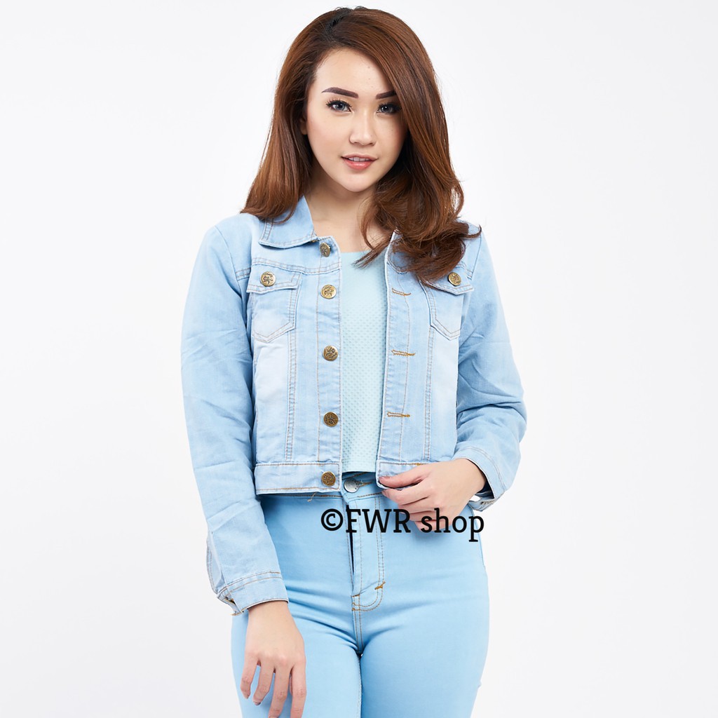 Jaket crop jeans / jaket pendek wanita / jaket cewek