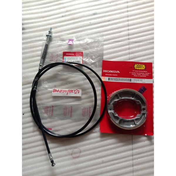 kampas rem+kabel rem belakang Honda Vario 110 karbu