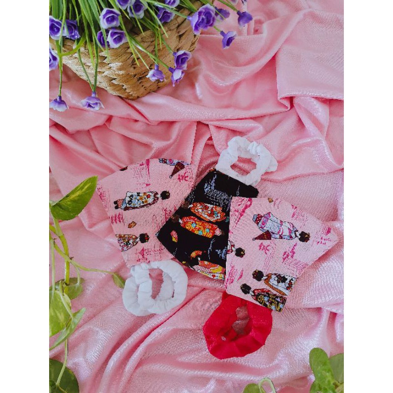 MASKER KAIN KATUN JEPANG, MOTIF LUCU CUTE, MASKER PREMIUM NYAMAN DIPAKAI, MASKER NON MEDIS