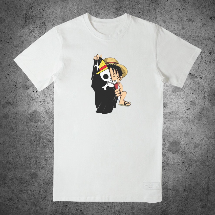 KAOS DISTRO pria ternaru&quot;ONE PIECE BENDERA&quot;