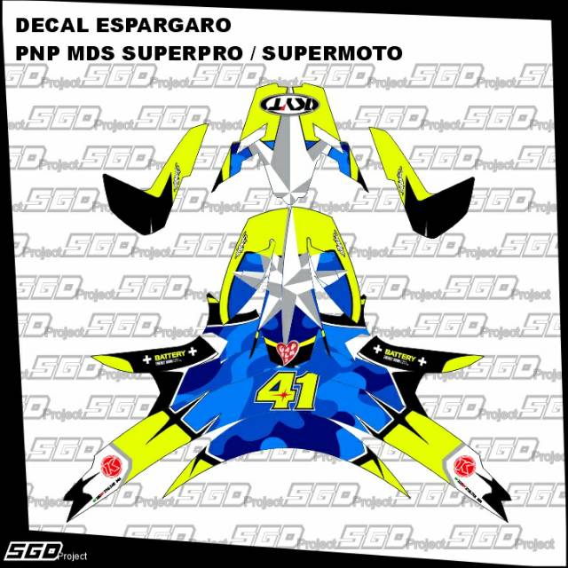 Stiker Decal Helm Motif Espargaro PNP MDS Superpro Supermoto