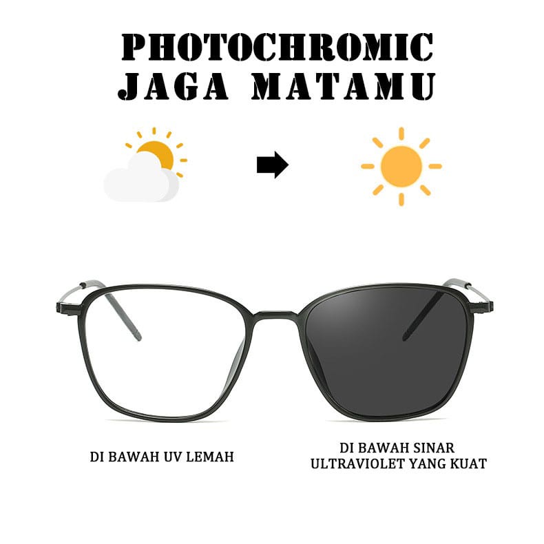 KACAMATA ANTI RADIASI PHOTOCROMIC KACAMATA PRIA/WANITA PHOTOCROMIC 2IN 1