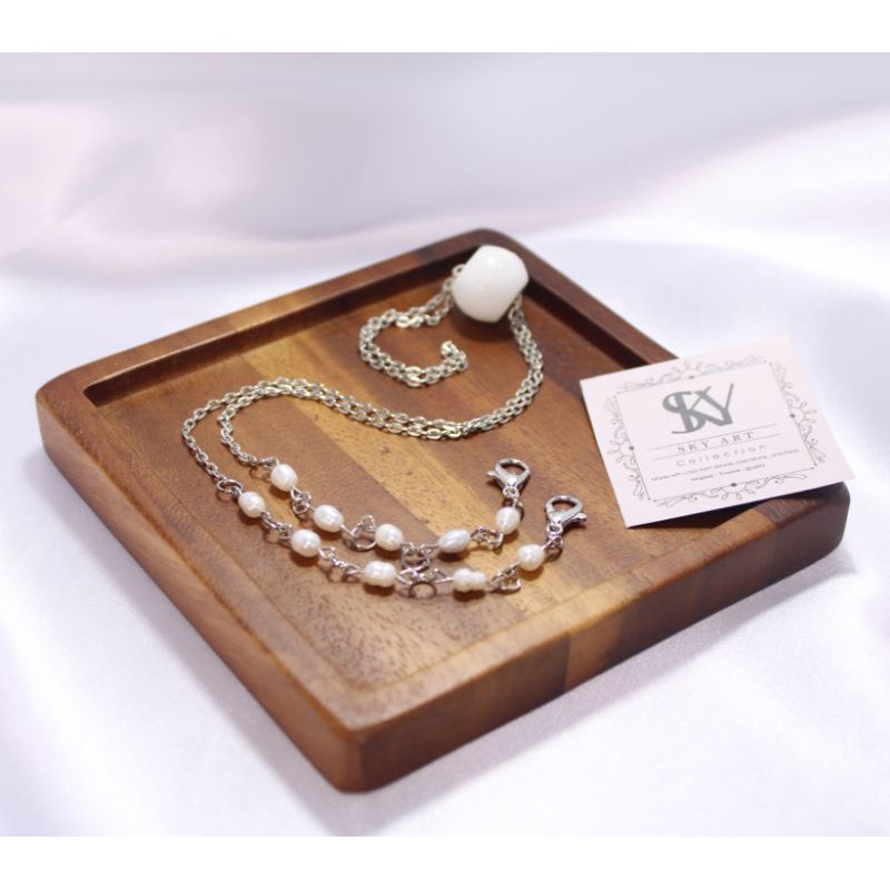 STRAP MASKER RANTAI MUTIARA LOMBOK ASLI//KONEKTOR MASKER//KALUNG