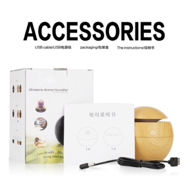 [ORIGINAL 100%] Taffware Aromatherapy Air Humidifier Desain Kayu