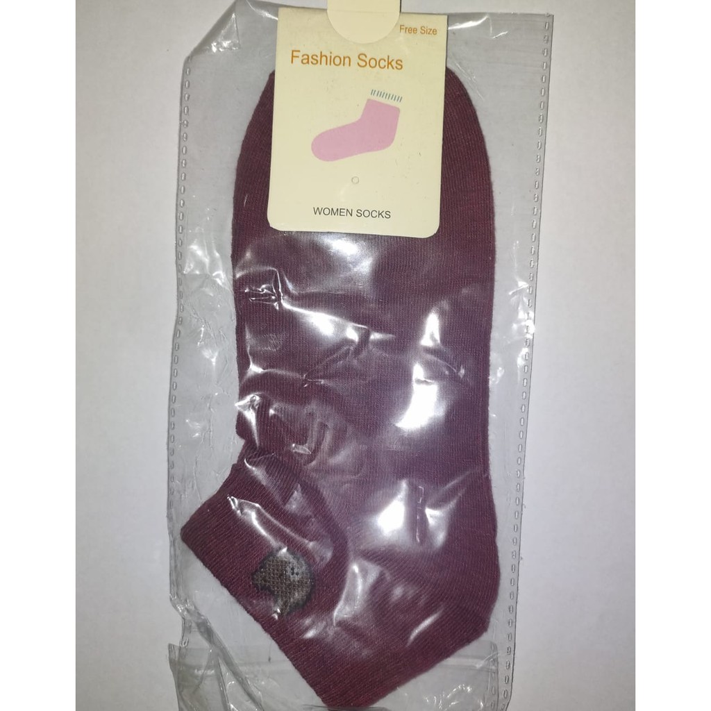 Kaos Kaki Wanita Motif Beruang TOSERBA GALERY-MAROON