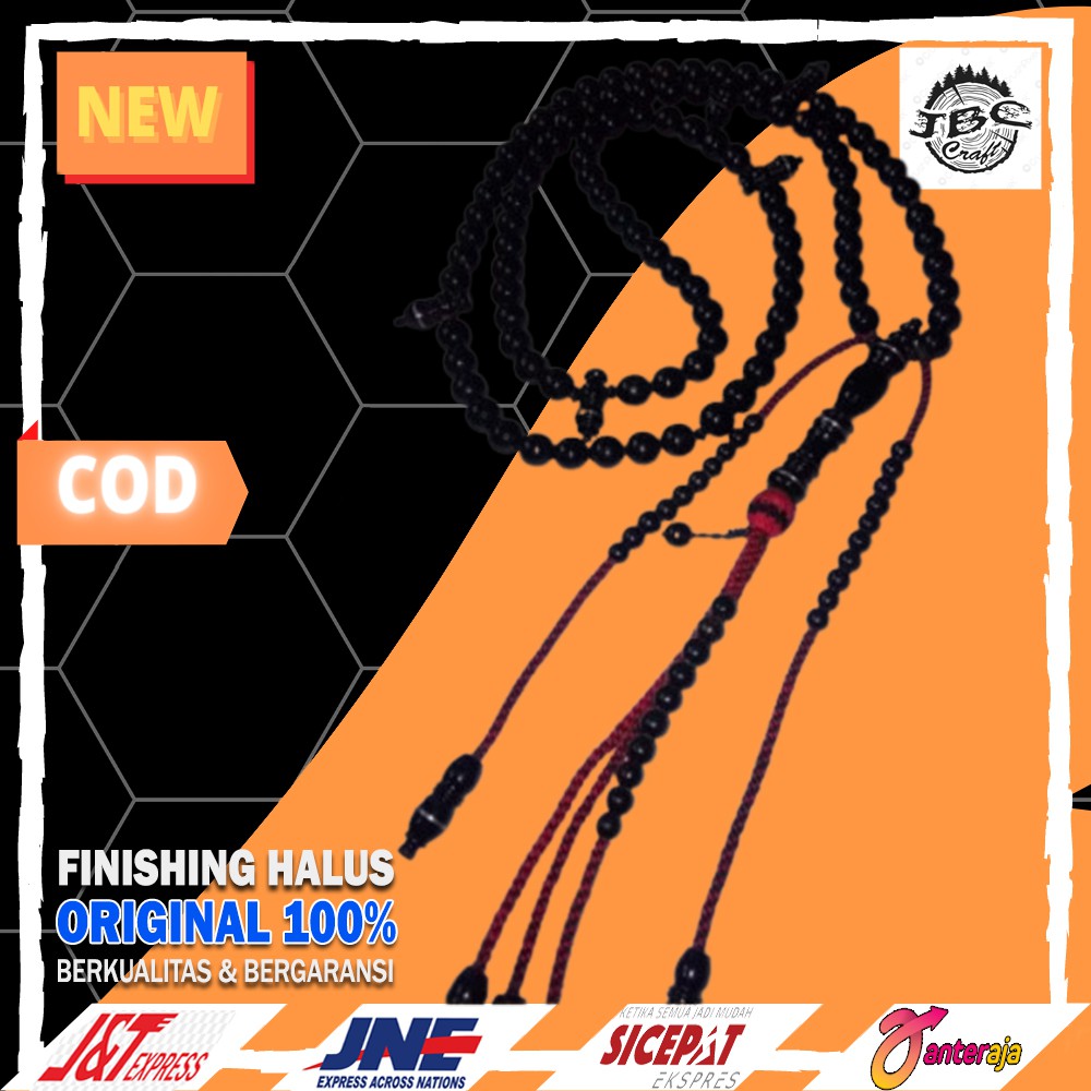 tasbih - tasbeh tasbih kayu - tasbih arab, Tasbih akar bahar tijani Hitam original. Peralatan sholat