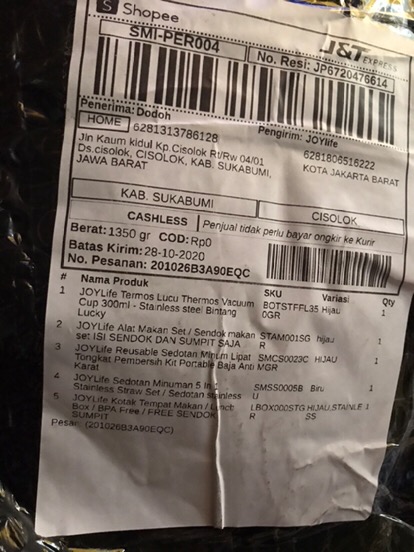 Joylife Reusable Sedotan Minum Lipat Tongkat Pembersih Kit Portable Baja Anti Karat