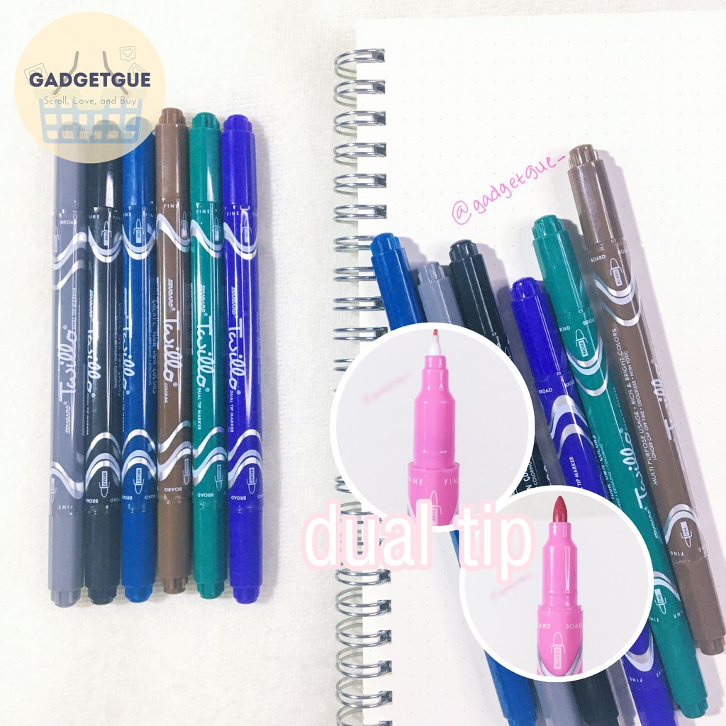 

twillo standard dual tip marker the shadow - satuan spidol dual tip pulpen standar original murah pulpen warna