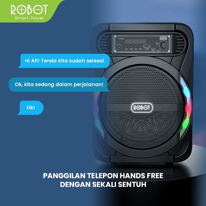 ROBOT Speaker Bluetooth RB450 Bluetooth 5.0 RGB Audio Wireless Super Bass - Garansi resmi 1 Tahun