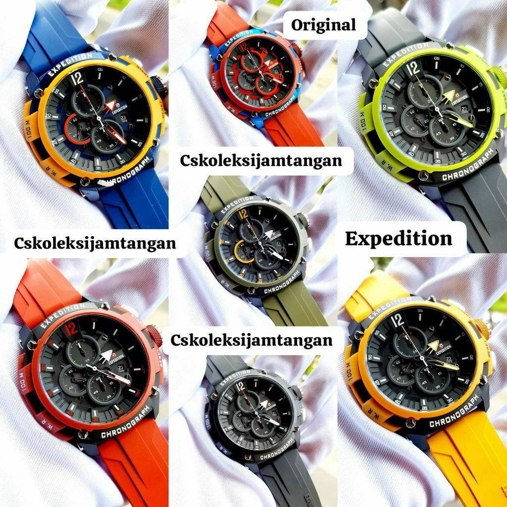 JAM TANGAN PRIA EXPEDITION E 6781 E6781 RED RUBBER ORIGINAL BERGARANSI