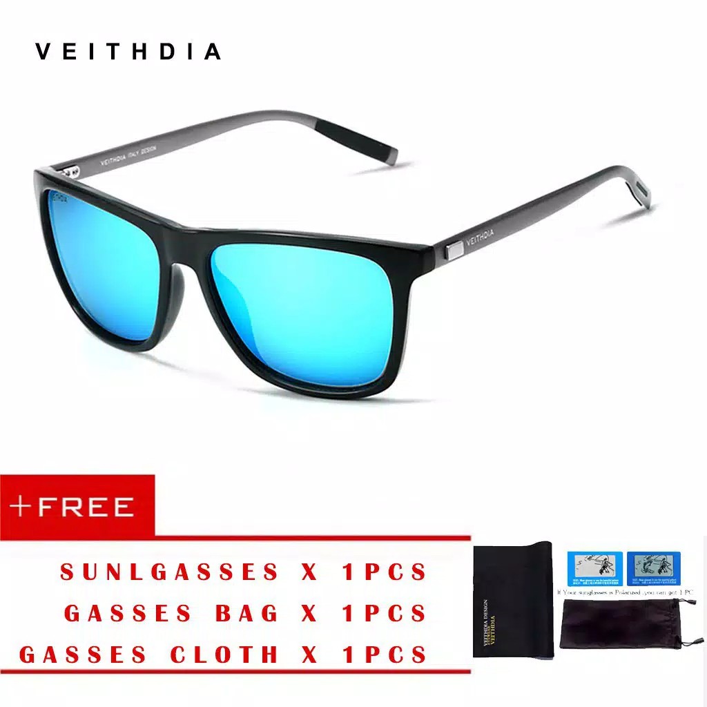 Kacamata Veithdia Anti UV400 Polarized Pria Wanita V6108