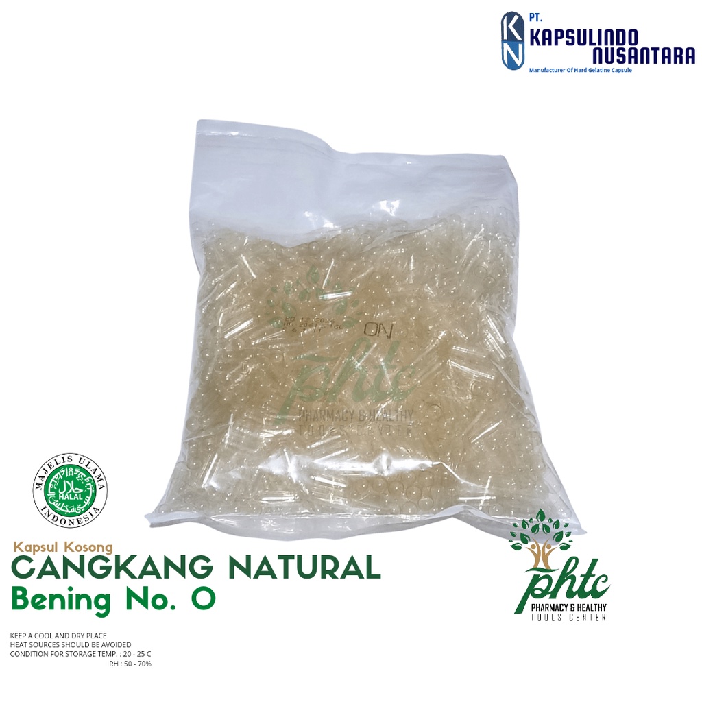 KAPSULINDO Cangkang Kapsul Kosong No 0 - BENING l Transparant . Cangkang Kapsul Natural No 0