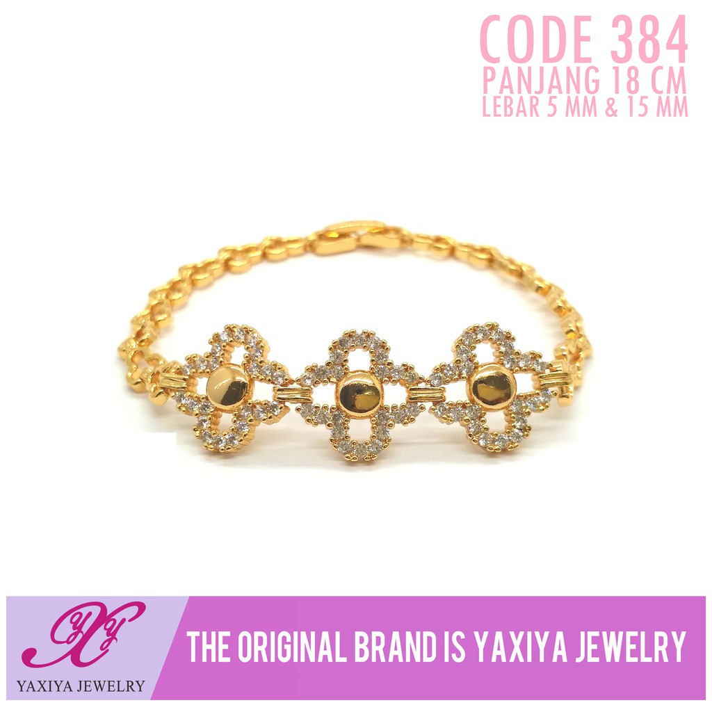 

Gelang Lapis Emas Permata Perhiasan Imitasi Gold 18K Yaxiya Jewelry 384