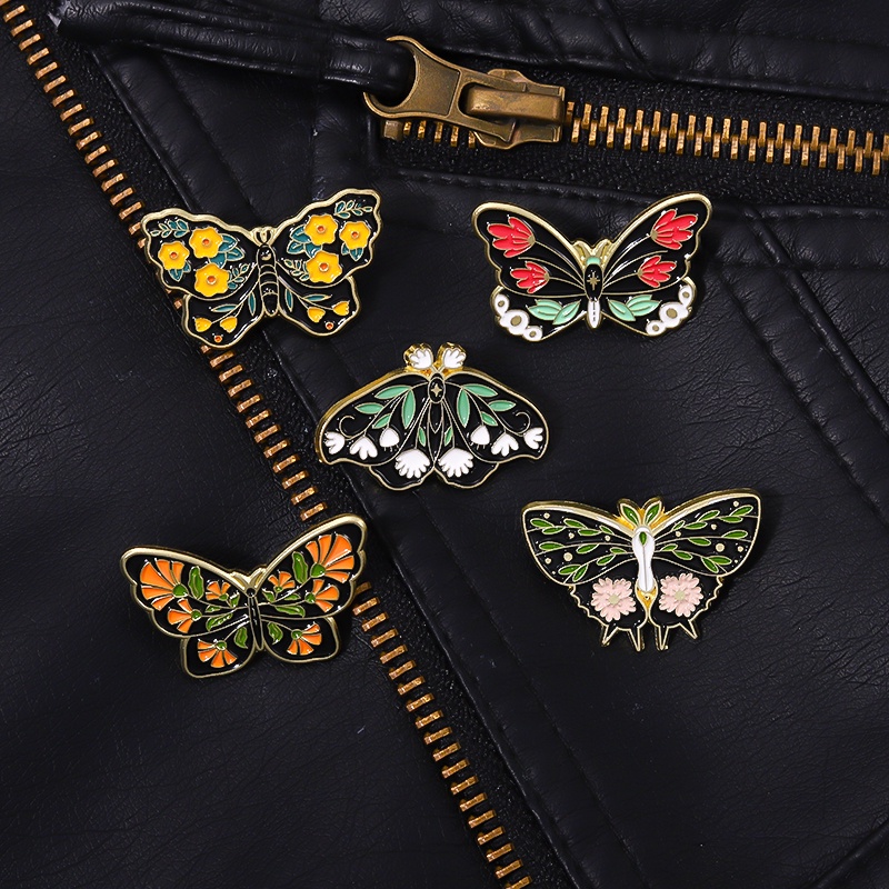 Bros Pin Desain Kartun Bunga Butterfly Untuk Aksesoris Pakaian