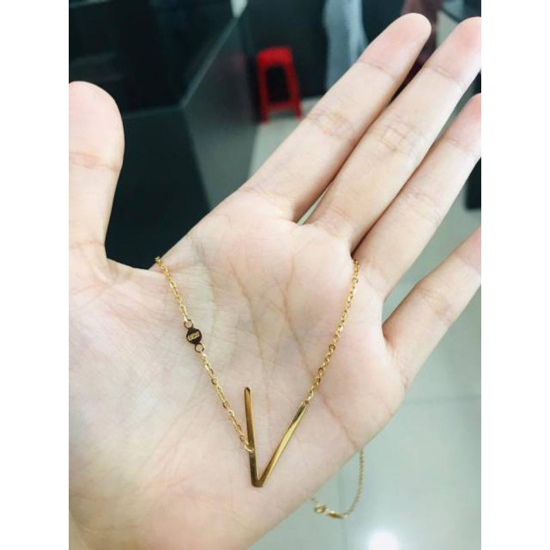 kalung inisial emas muda berat 1,5 gram