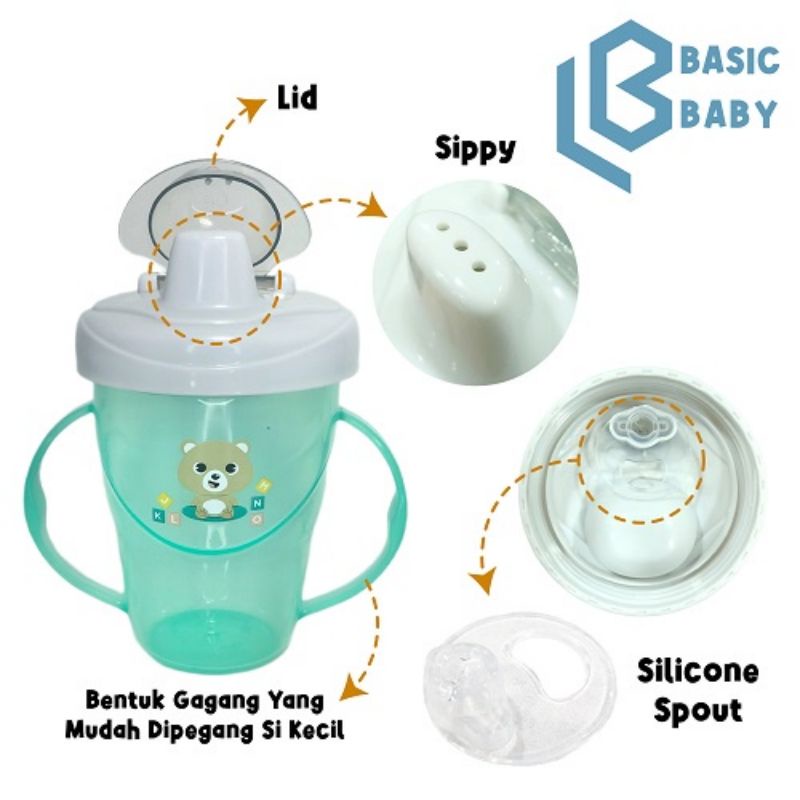 Basic Baby Trainer Cup : Sippy + Spout + Lid - Gelas Bayi