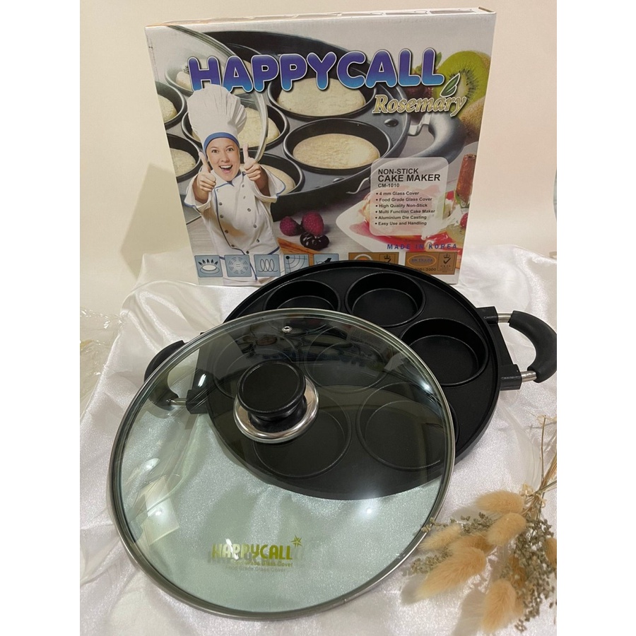 happy call Cetakan Kue 7 lubang cekung Happy Call Alat Pembuat kue apem serabi dan bikang loyang ant