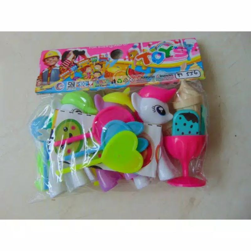 Mainan Kuda Poni Set Ice Cream Bahan Plastik FI-556