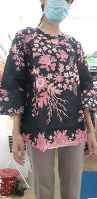 Batik Couple Keluarga Sania Ruffle Ori Ndoro Jowi Dnt Motif Cibulan Pink