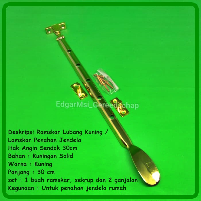 Ramskar Lubang Kuning / Lamskar Penahan Jendela / Hak Angin Sendok 30cm