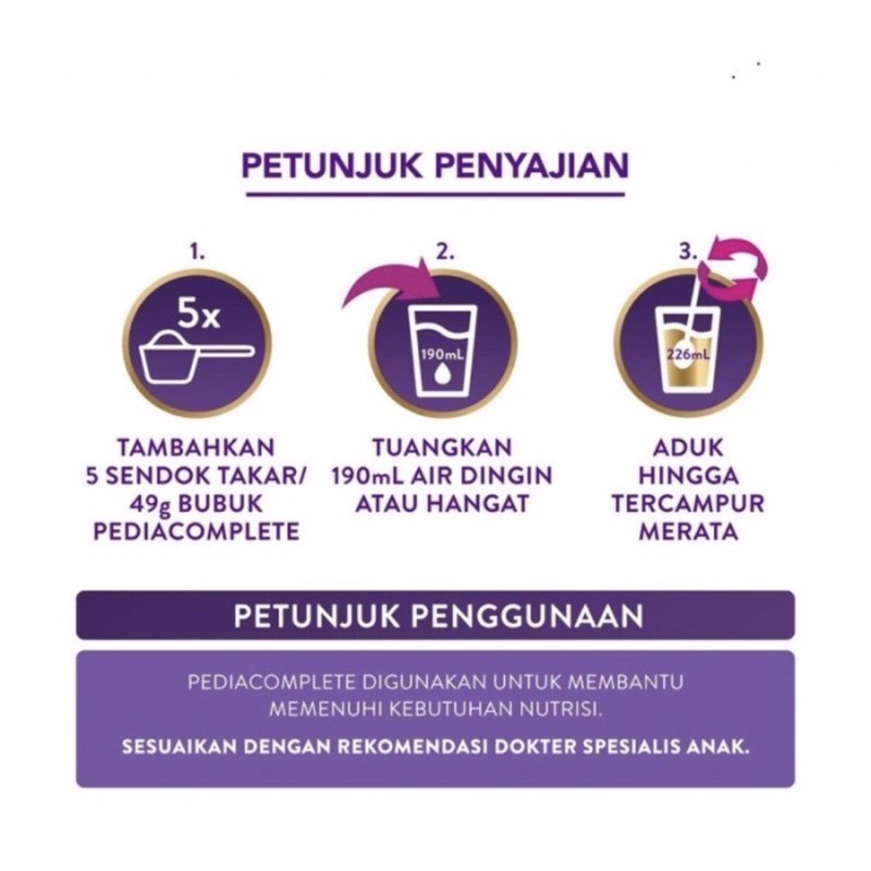 Pediacomplete 400 &amp; 850 gram vanilla ( susu nutrisi lengkap pertumbuhan anak )