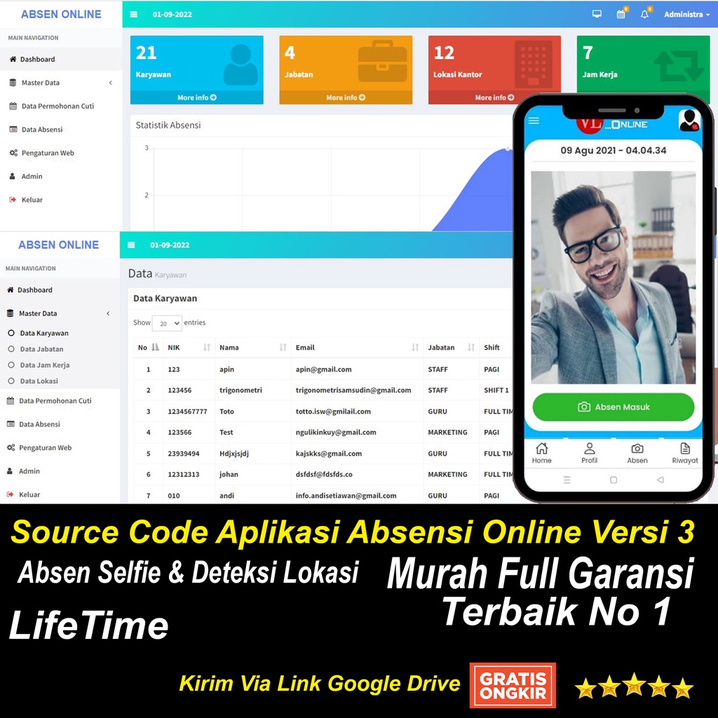 Source Code Aplikasi Absensi Online Versi 3