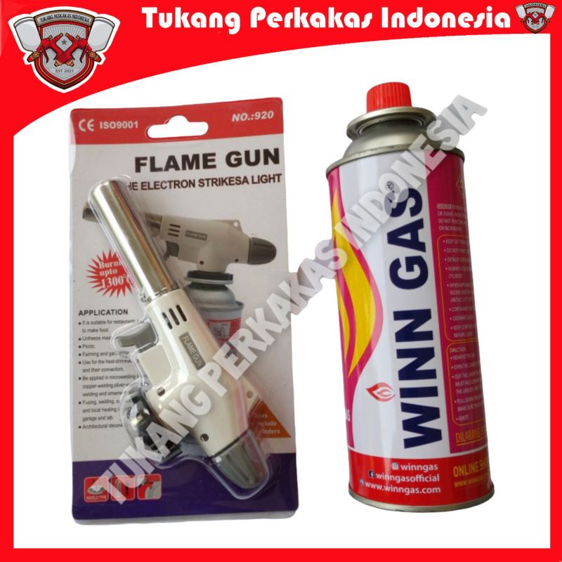 PAKET GAS TORCH PORTABLE &amp; REFIL WIN GAS 235GR