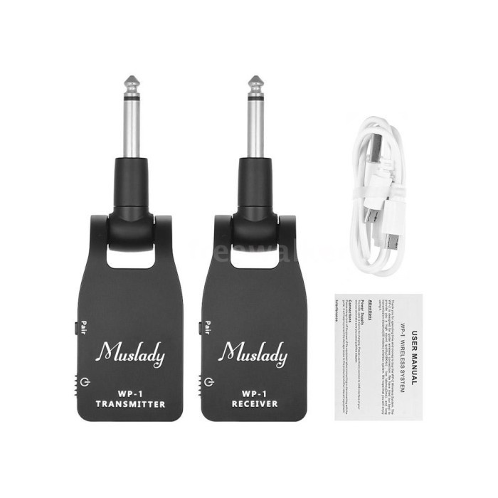 {suhadistore} Muslady 2.4G Wireless Guitar System Transmitter  Receiver Built-in Diskon