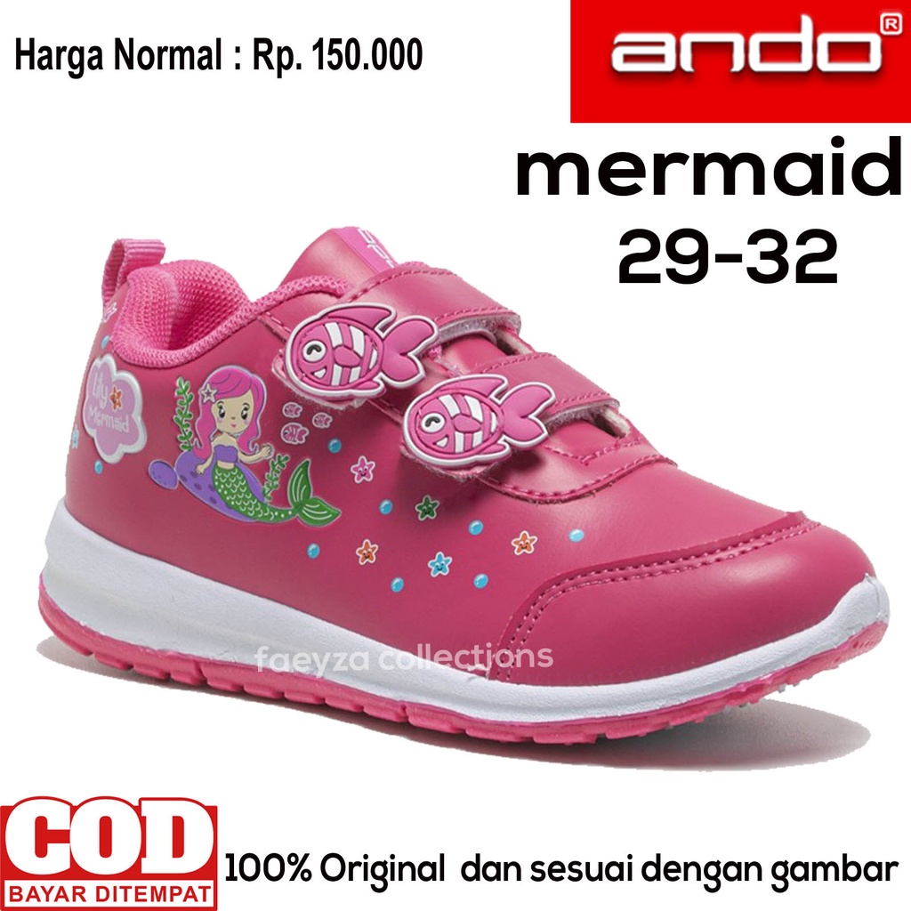 Sepatu Sekolah Anak Perempuan Ando PAUD TK SD Terbaru 29-32 , Sepatu Balita 4 5 6 7 Tahun Ando Lili 