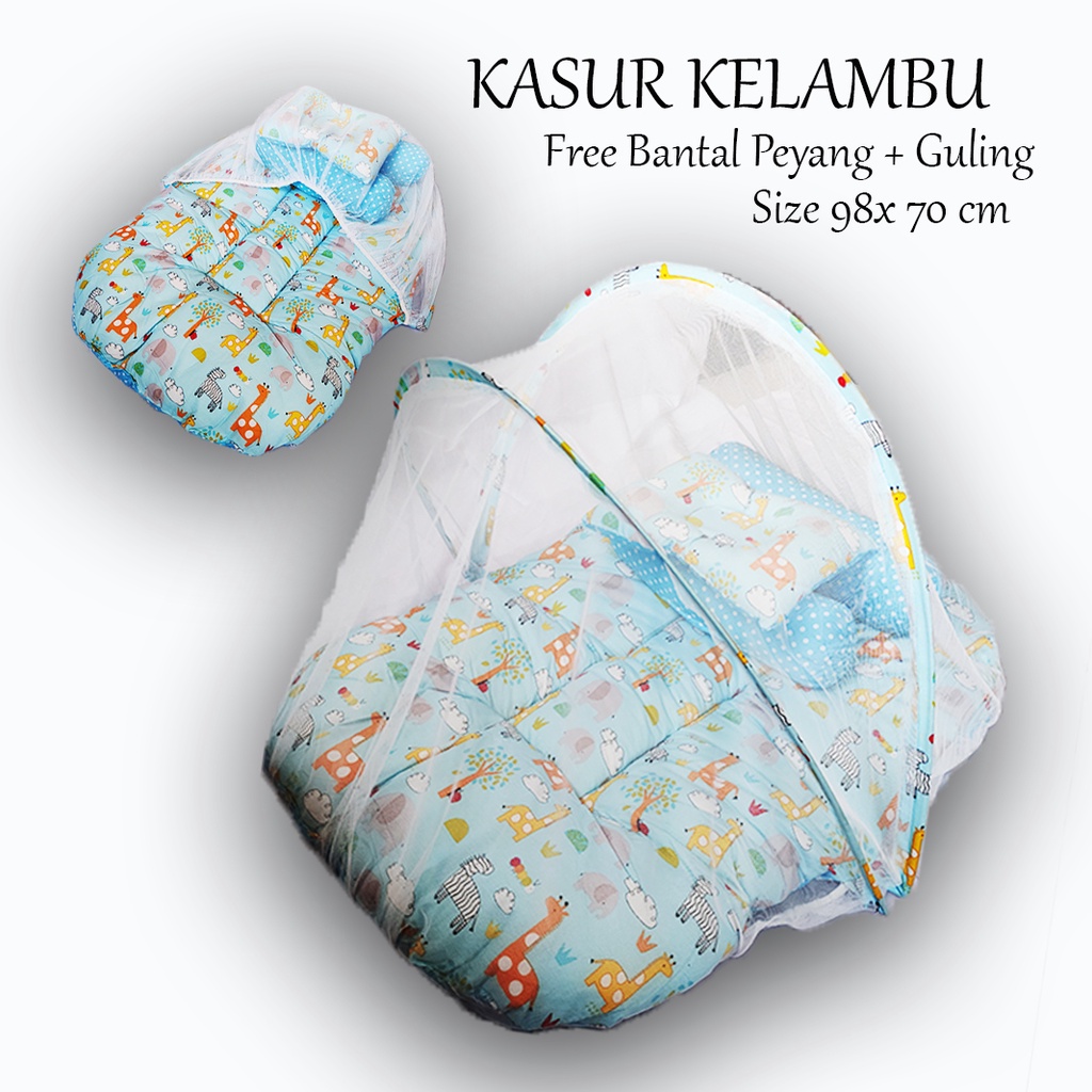 Kasur Bayi Kelambu FREE Bantal Guling Lipat Kelambu