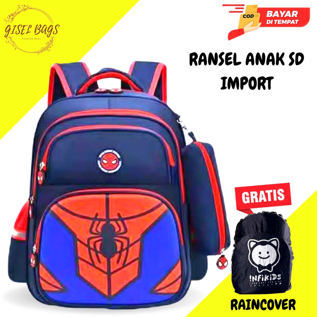 Tas sekolah anak laki laki sd terbaru import gambar karakter superhero gratis kotak pensil anti air