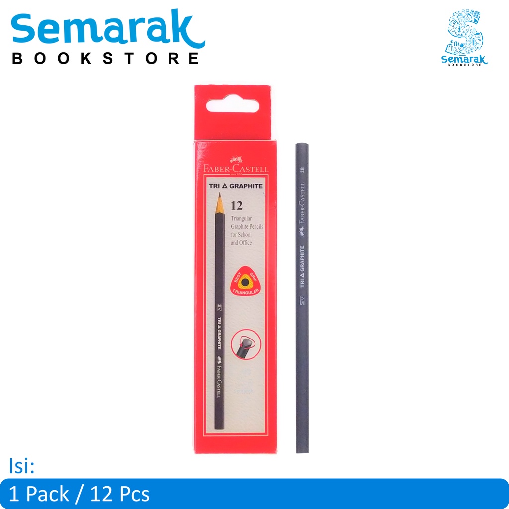 

Faber Castell Tri Graphite Pensil Untuk Menulis Sehari-hari 2B [1 Pack / 12 Pcs]
