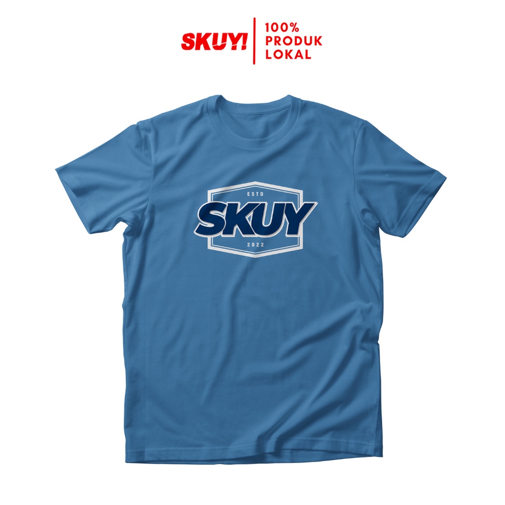 Skuy Kaos Ramdahan Dewasa Unisex Lengan Pendek Steel Blue Katun Combed 24s SKY41