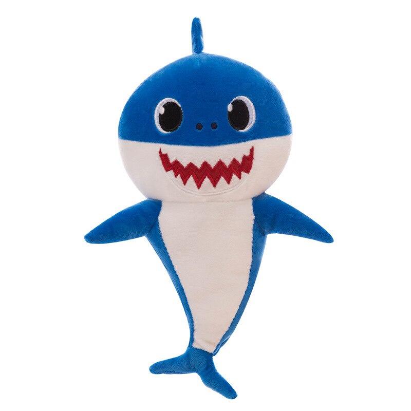 30cm Creative Children Shark English Song Music Lighting Cartoon Baby Plush Doll Music Shark Family Plush Light  Kids Toys