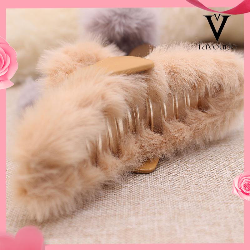 [COD]Love Plush Hairpin Fashion Imitasi Kelinci Rambut Temperamen Curling Clip-FA