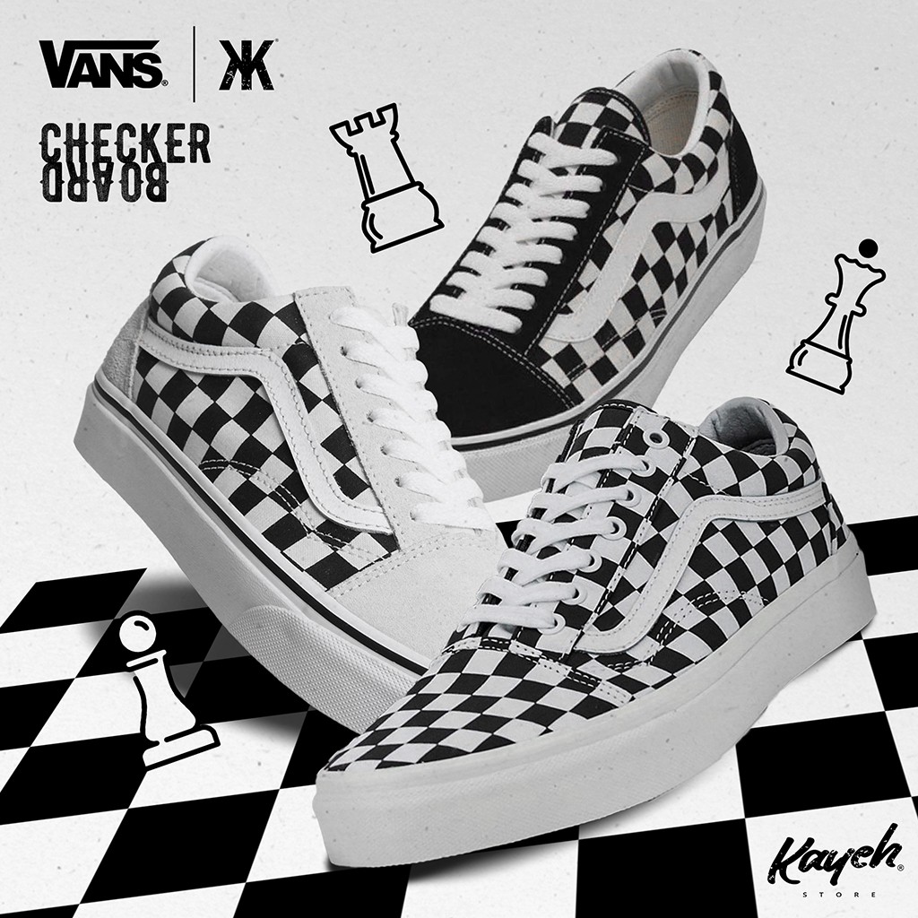 Jual vans old hot sale skool checkerboard original